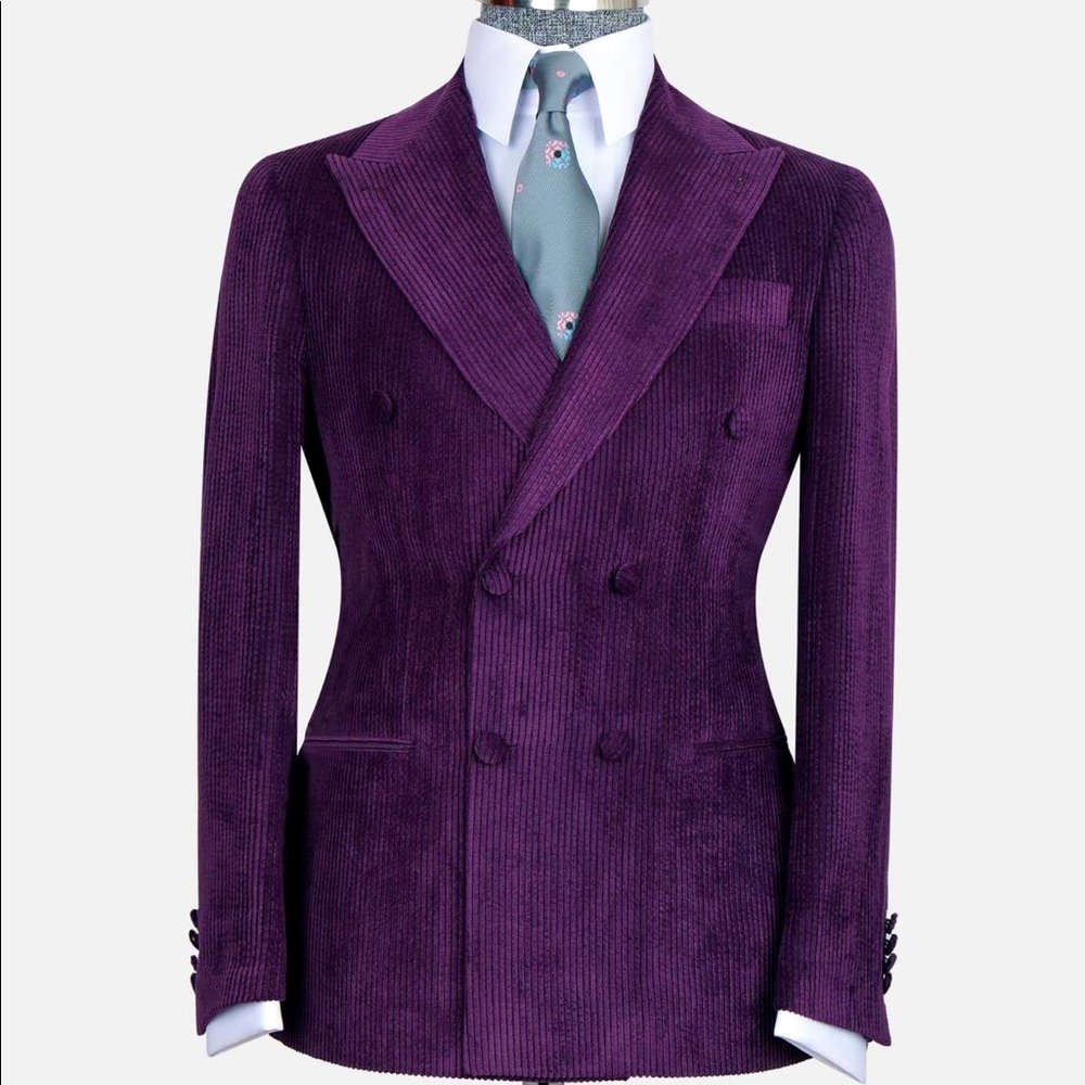 Purple Double-breasted suit. New